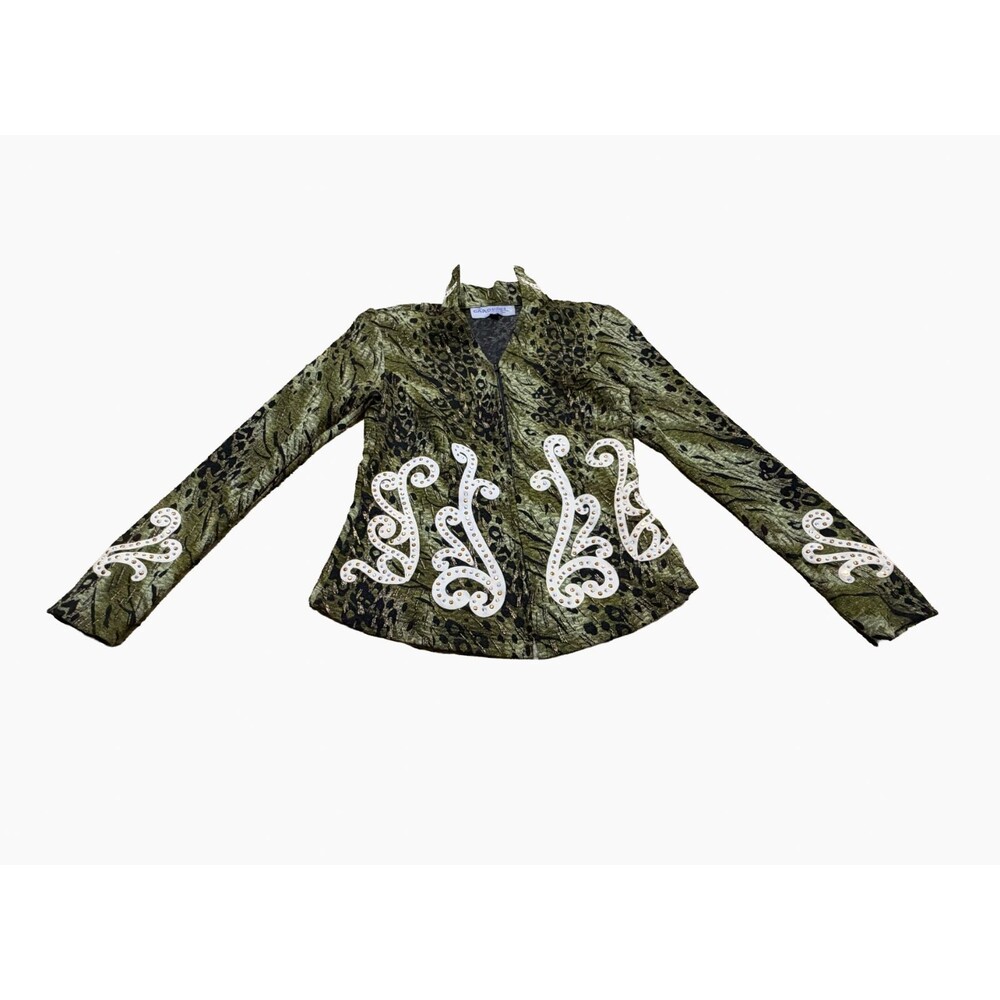 Vintage Hobby Horse Carousel Western Show Jacket XS Green Ultrasuede Equestrian
